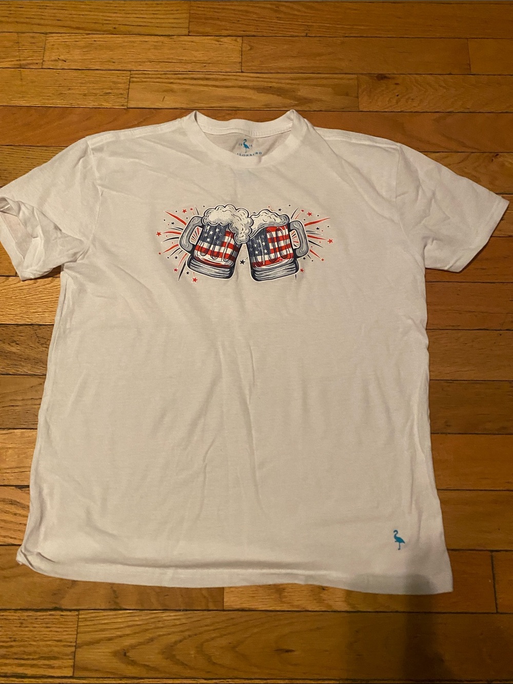 Tailorbyrd White Graphic Tee with Blue Interior Label